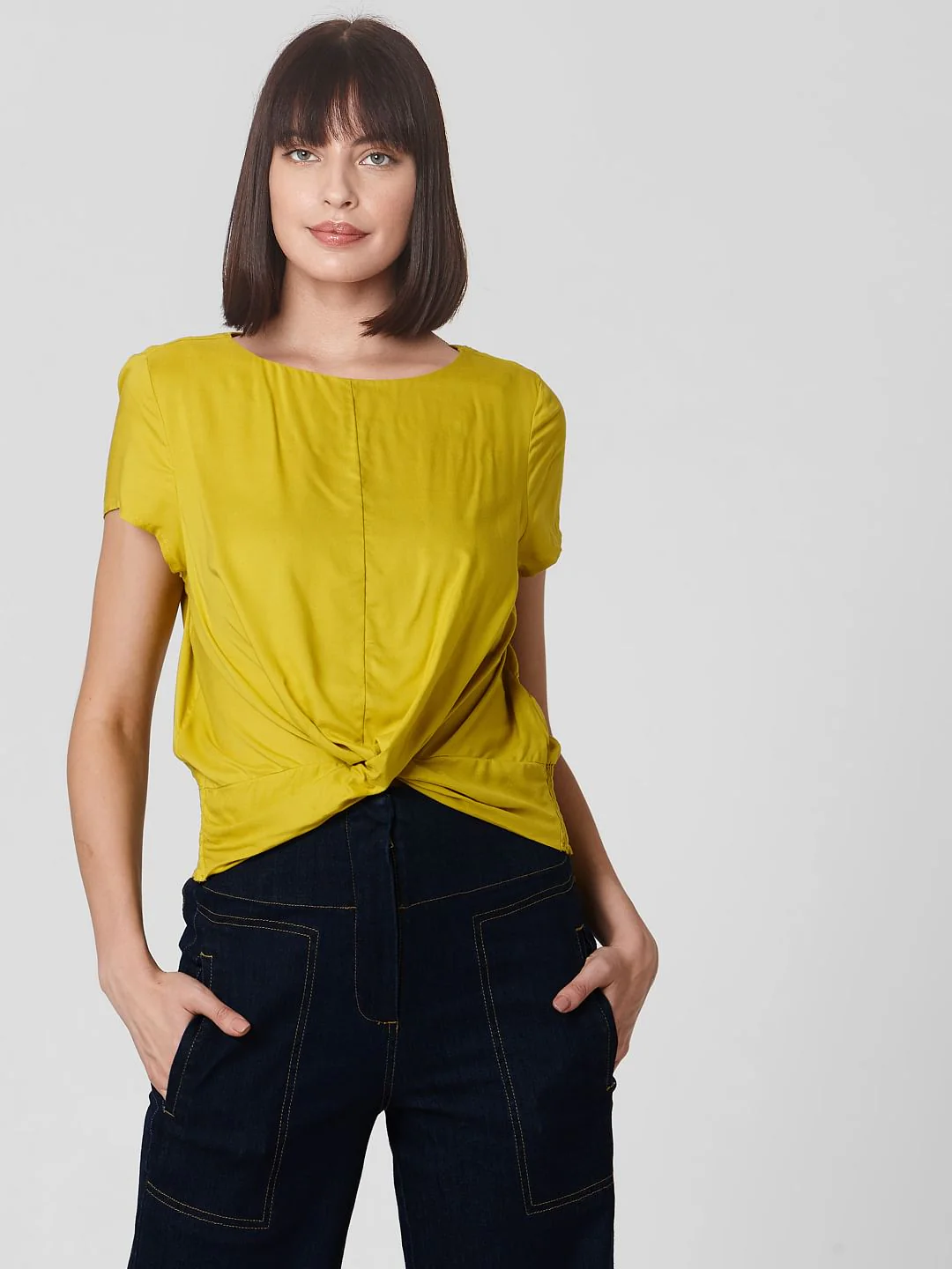 Mustard Front Twist Top - Image 2