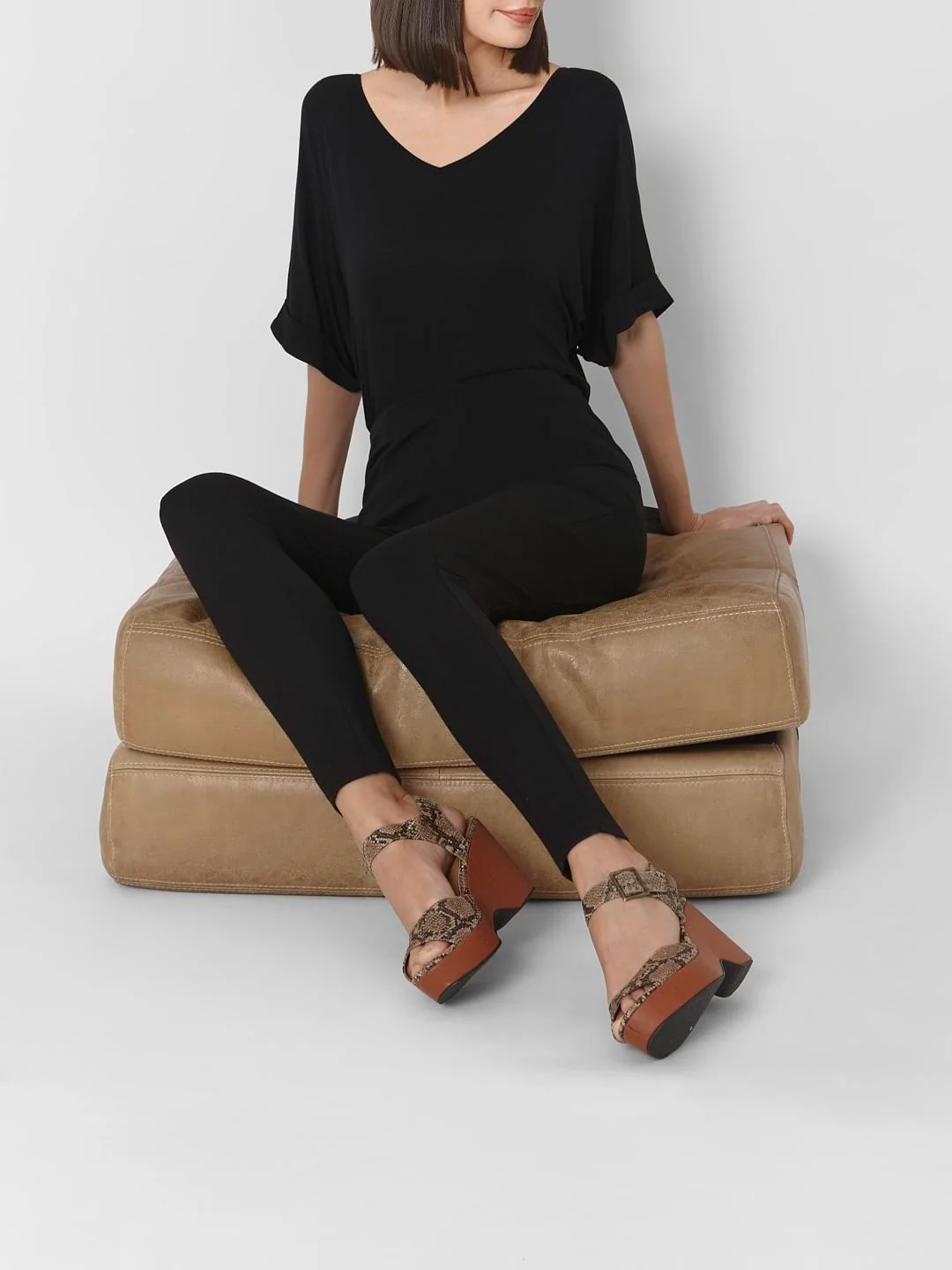 Black High Rise Skinny Fit Leggings - Image 2