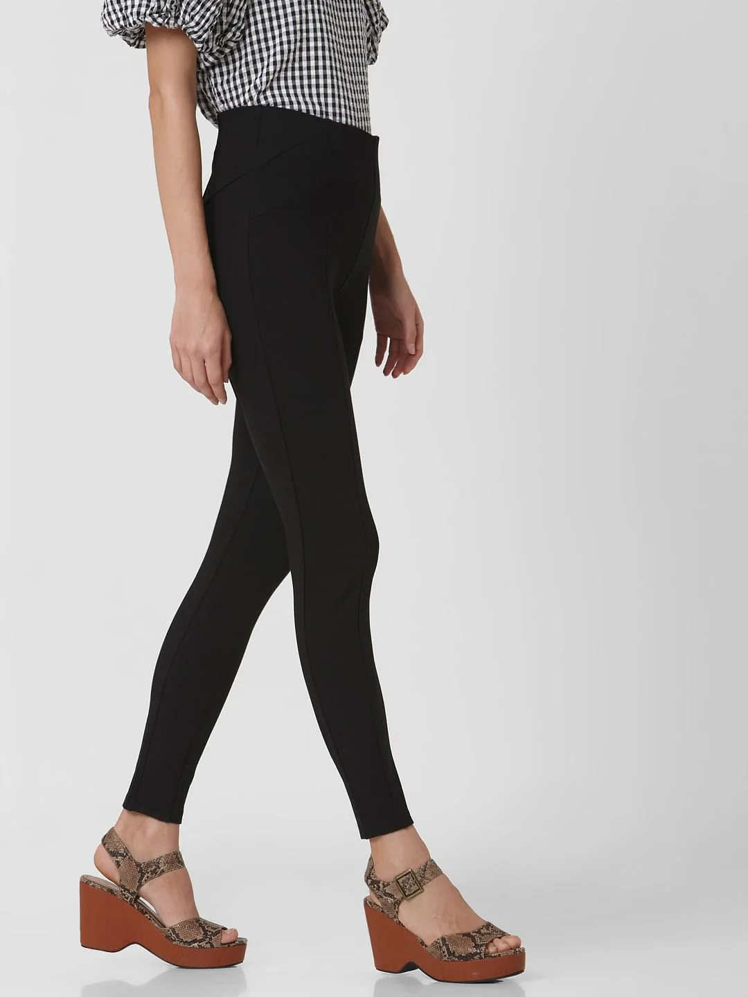 Black High Rise Skinny Fit Leggings - Image 3