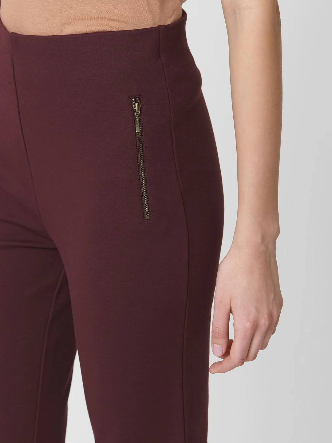 Burgundy High Rise Leggings - Image 5