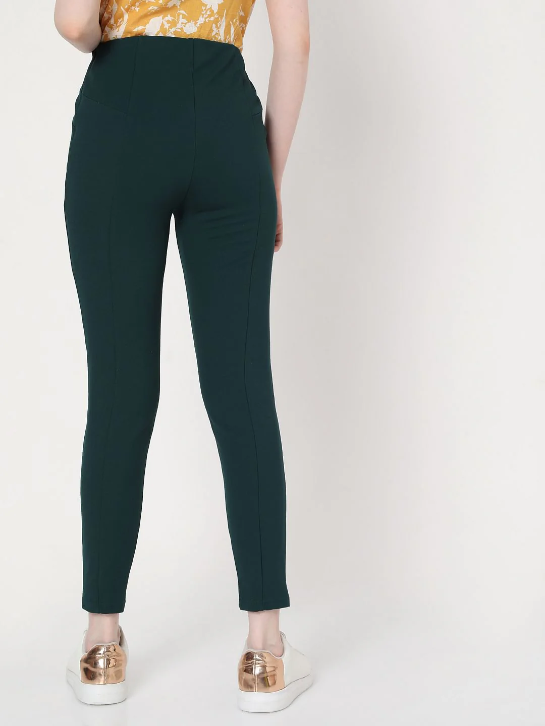 Green High Rise Skinny Fit Leggings - Image 4