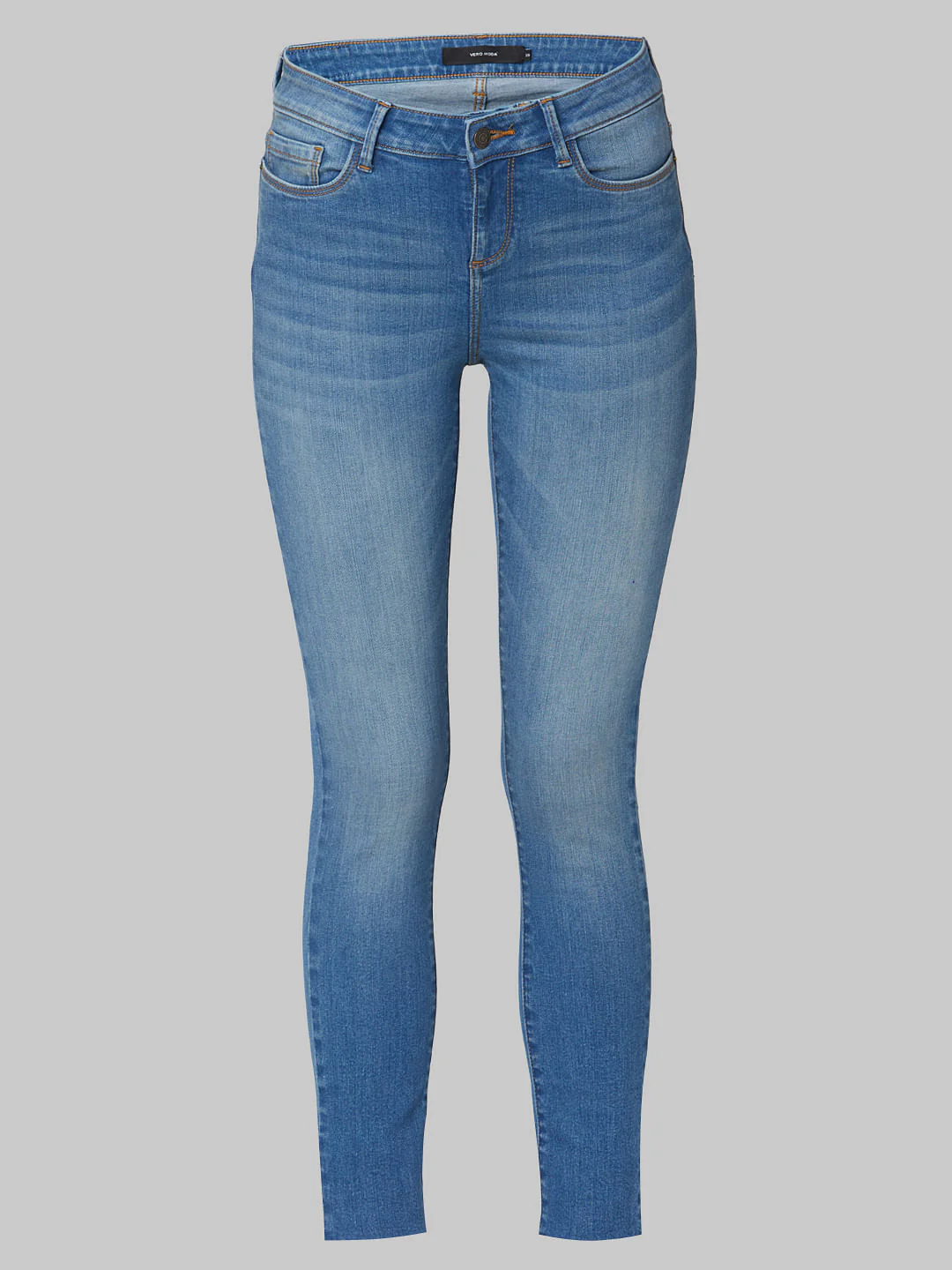 Blue Mid Rise Skinny Jeans - Image 7