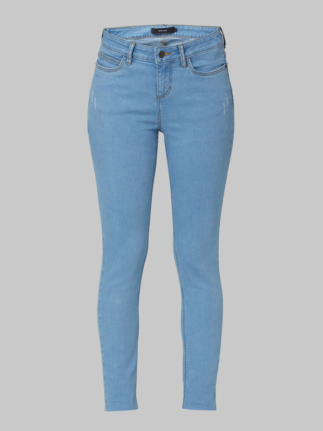 Blue Mid Rise Skinny Jeans - Image 7