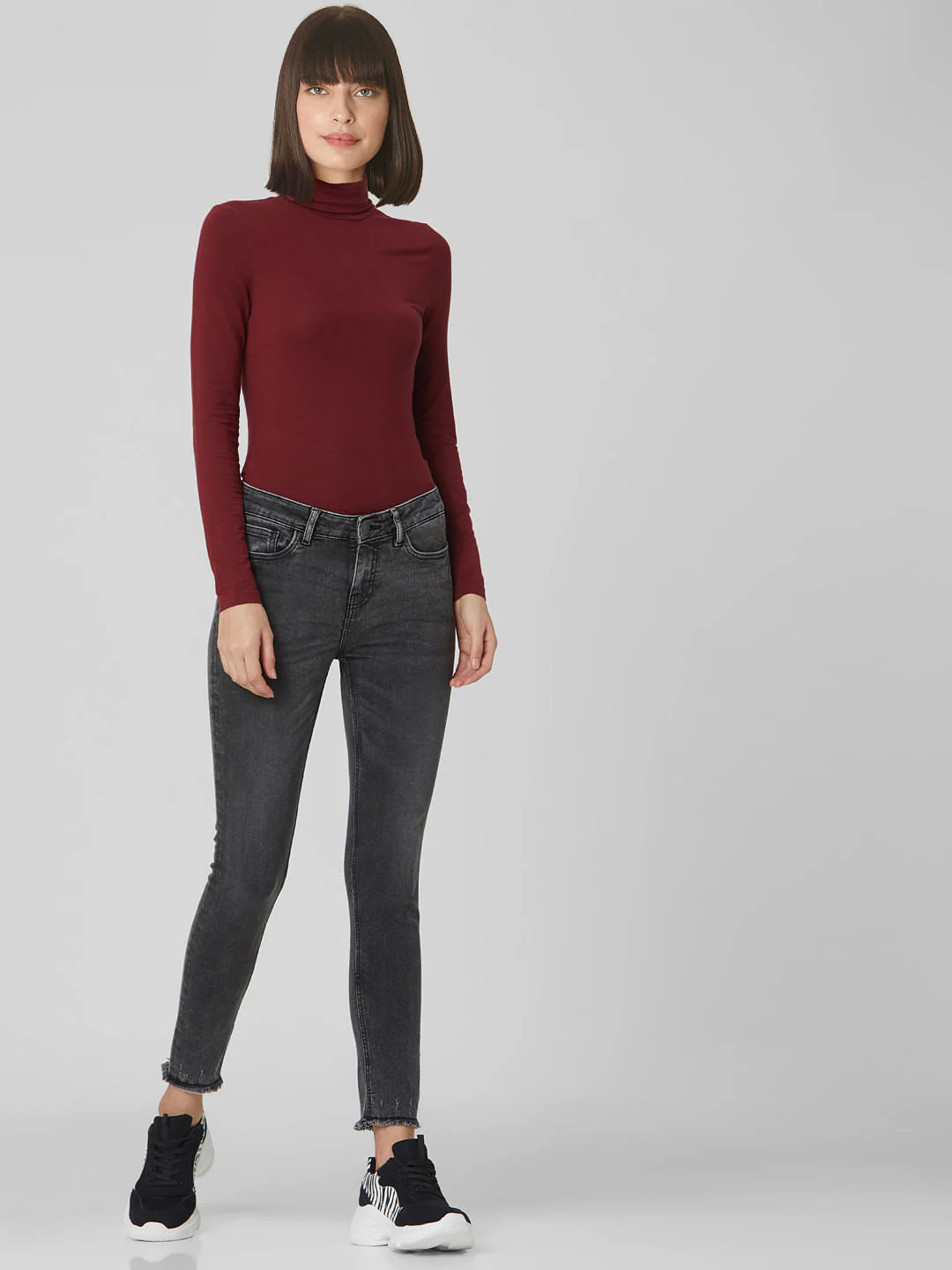 Black Mid Rise Washed Skinny Jeans - Image 6