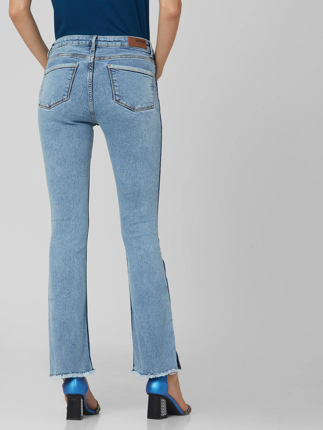 Blue Mid Rise Bootcut Jeans - Image 4