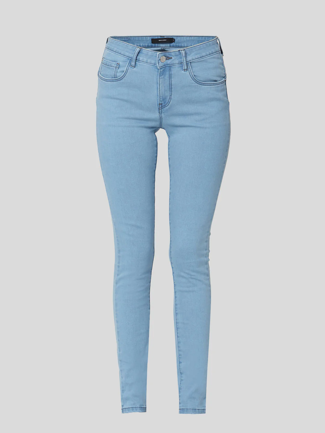 Blue Mid Rise Push Up Skinny Jeans - Image 7
