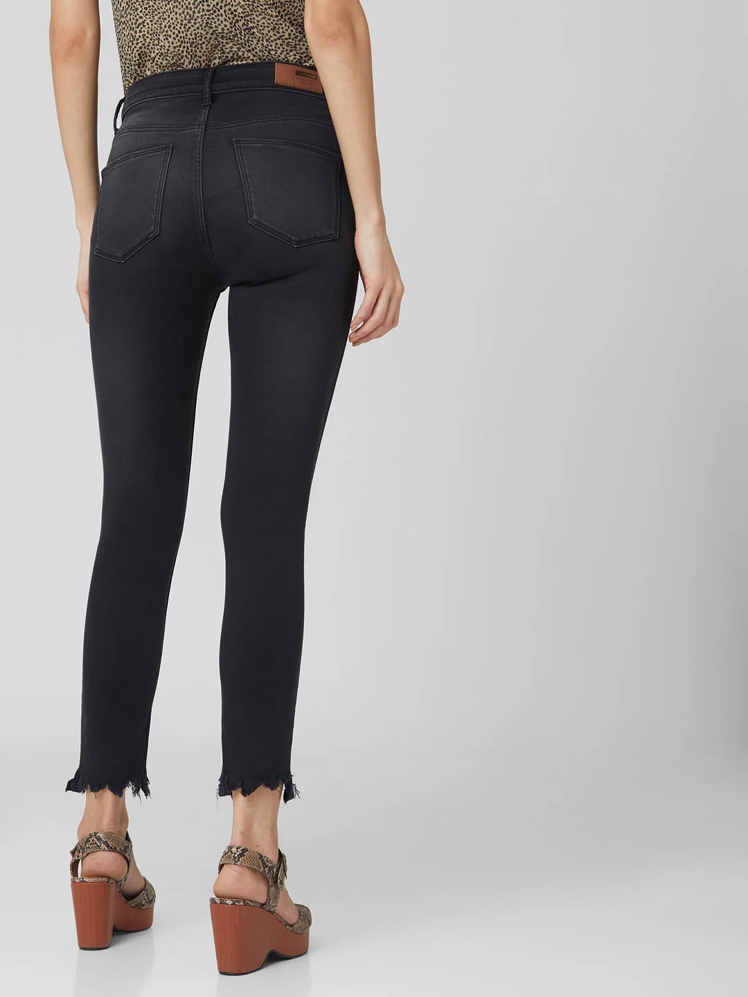 Black Mid Rise Ripped Skinny Jeans - Image 4