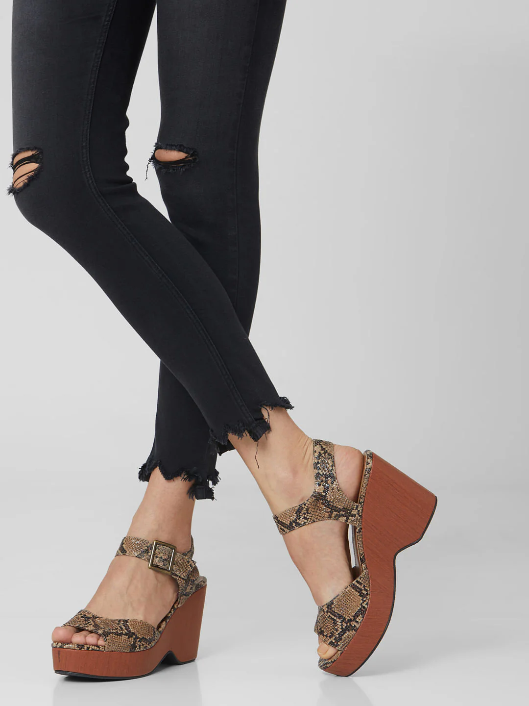 Black Mid Rise Ripped Skinny Jeans - Image 5
