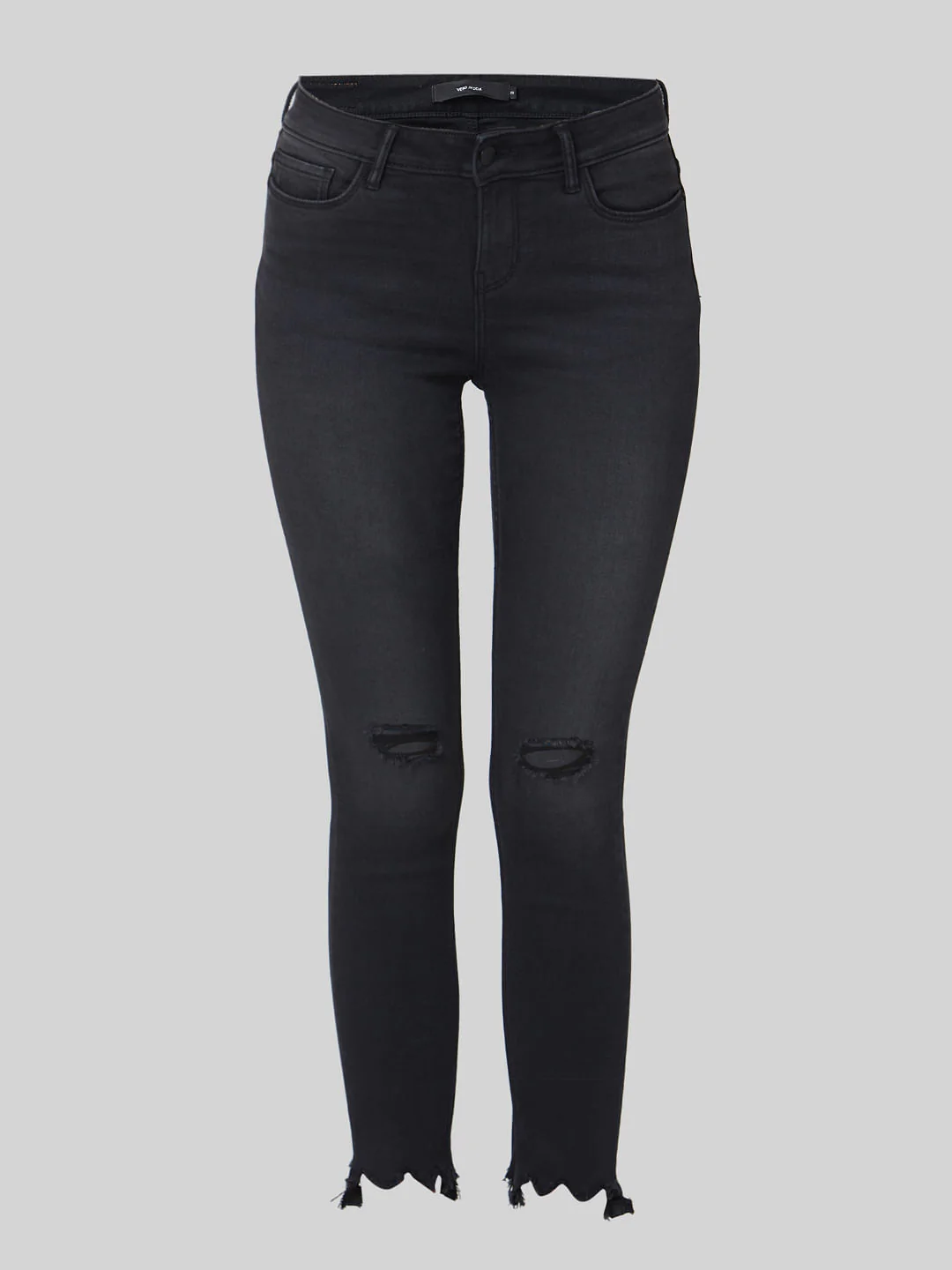Black Mid Rise Ripped Skinny Jeans - Image 7