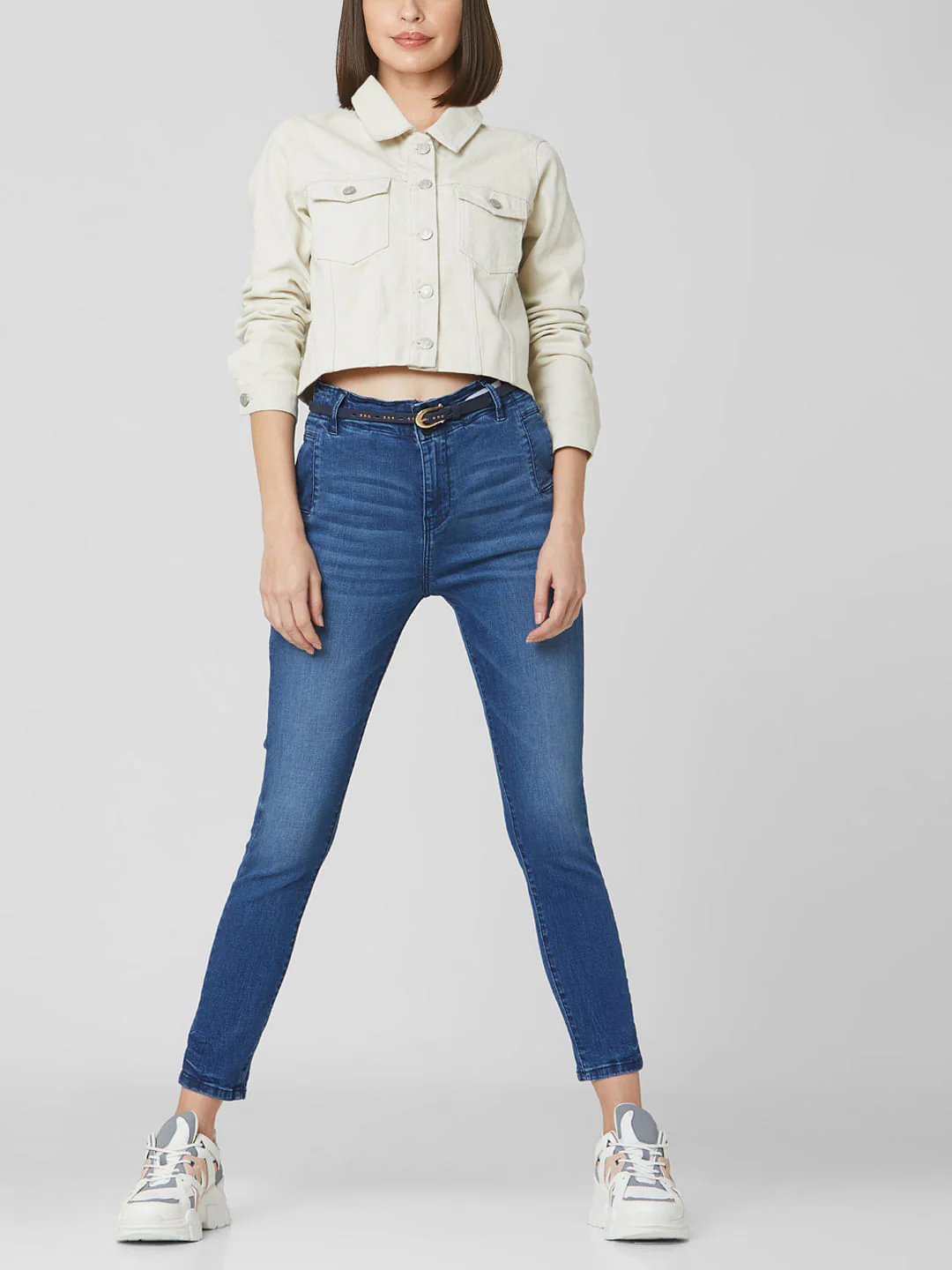 Blue High Rise Skinny Jeans - Image 2