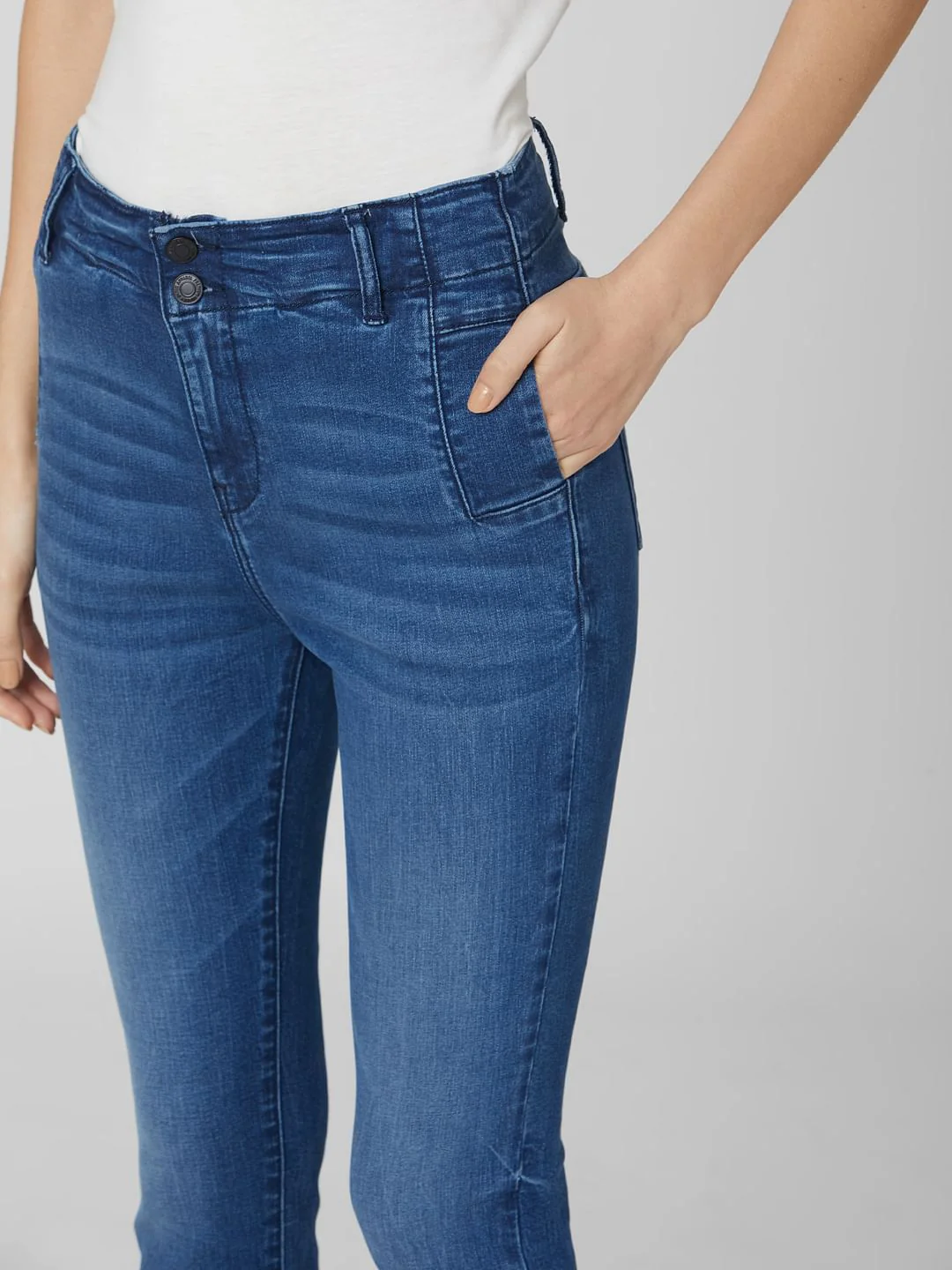 Blue High Rise Skinny Jeans - Image 5