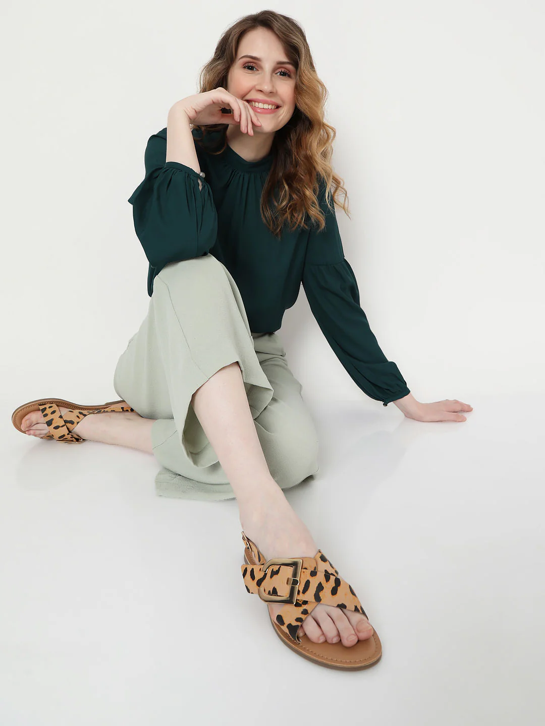 Tan Animal Print Sandals