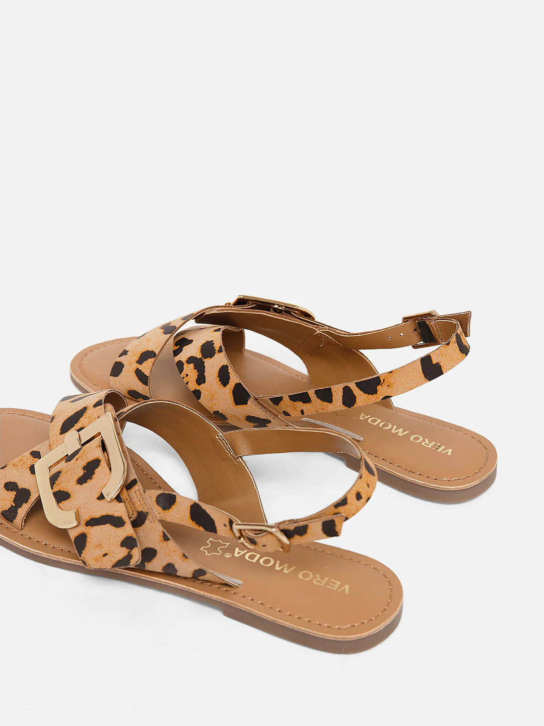 Tan Animal Print Sandals - Image 4