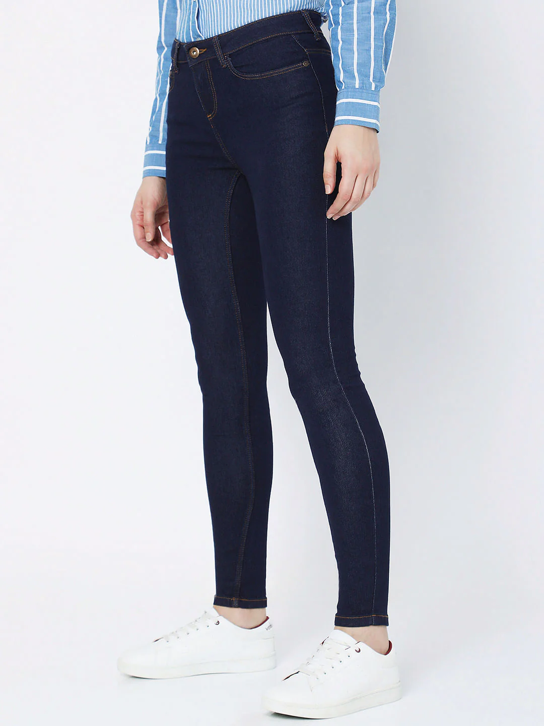Dark Blue Mid Rise Wendy Skinny Jeans - Image 2