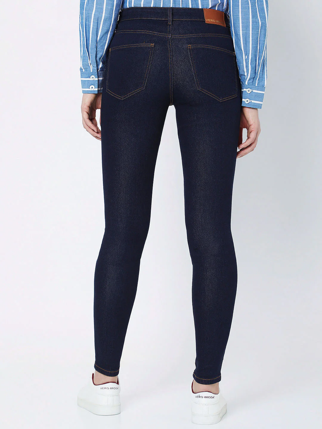 Dark Blue Mid Rise Wendy Skinny Jeans - Image 3