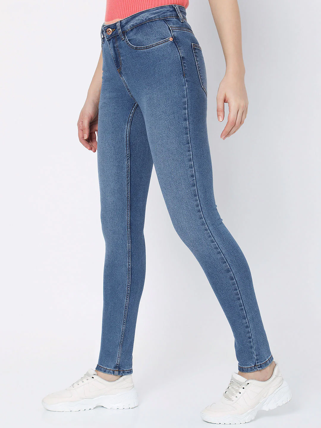 Blue Mid Rise Wendy Skinny Jeans - Image 2