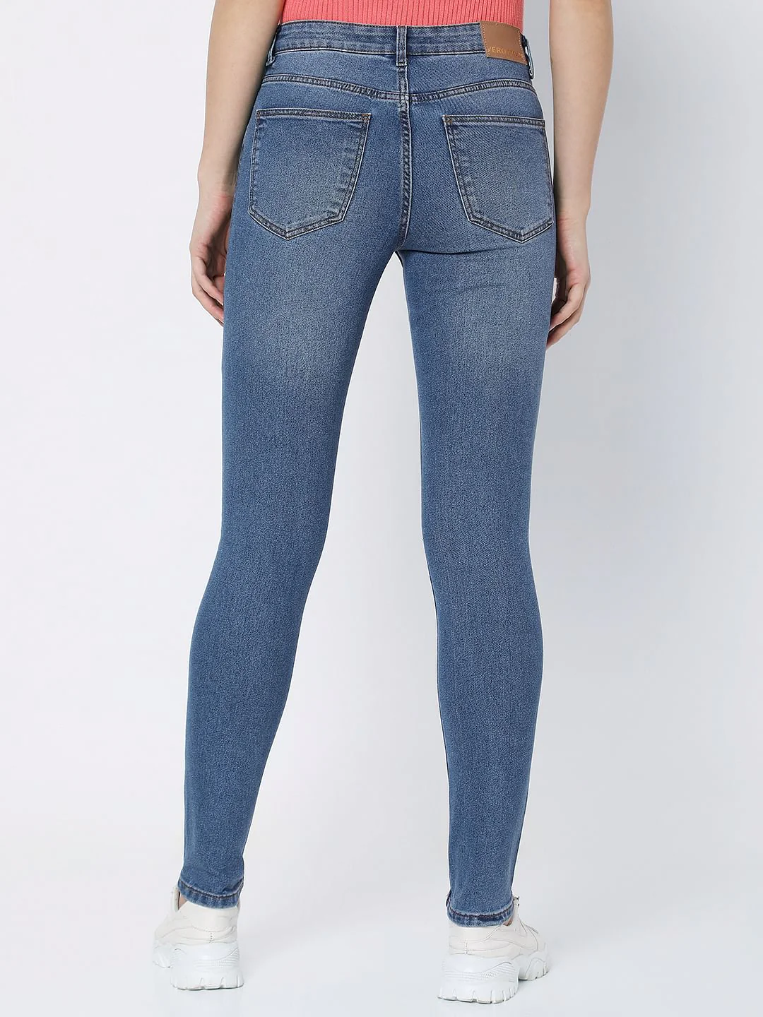 Blue Mid Rise Wendy Skinny Jeans - Image 3