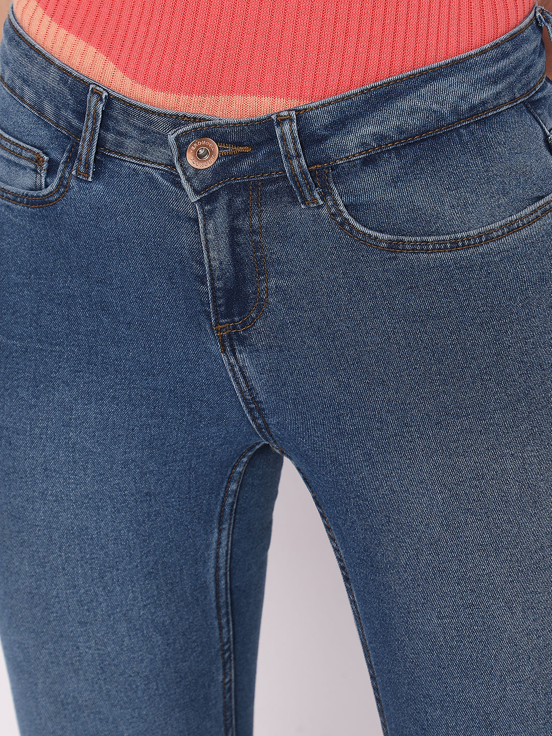 Blue Mid Rise Wendy Skinny Jeans - Image 4