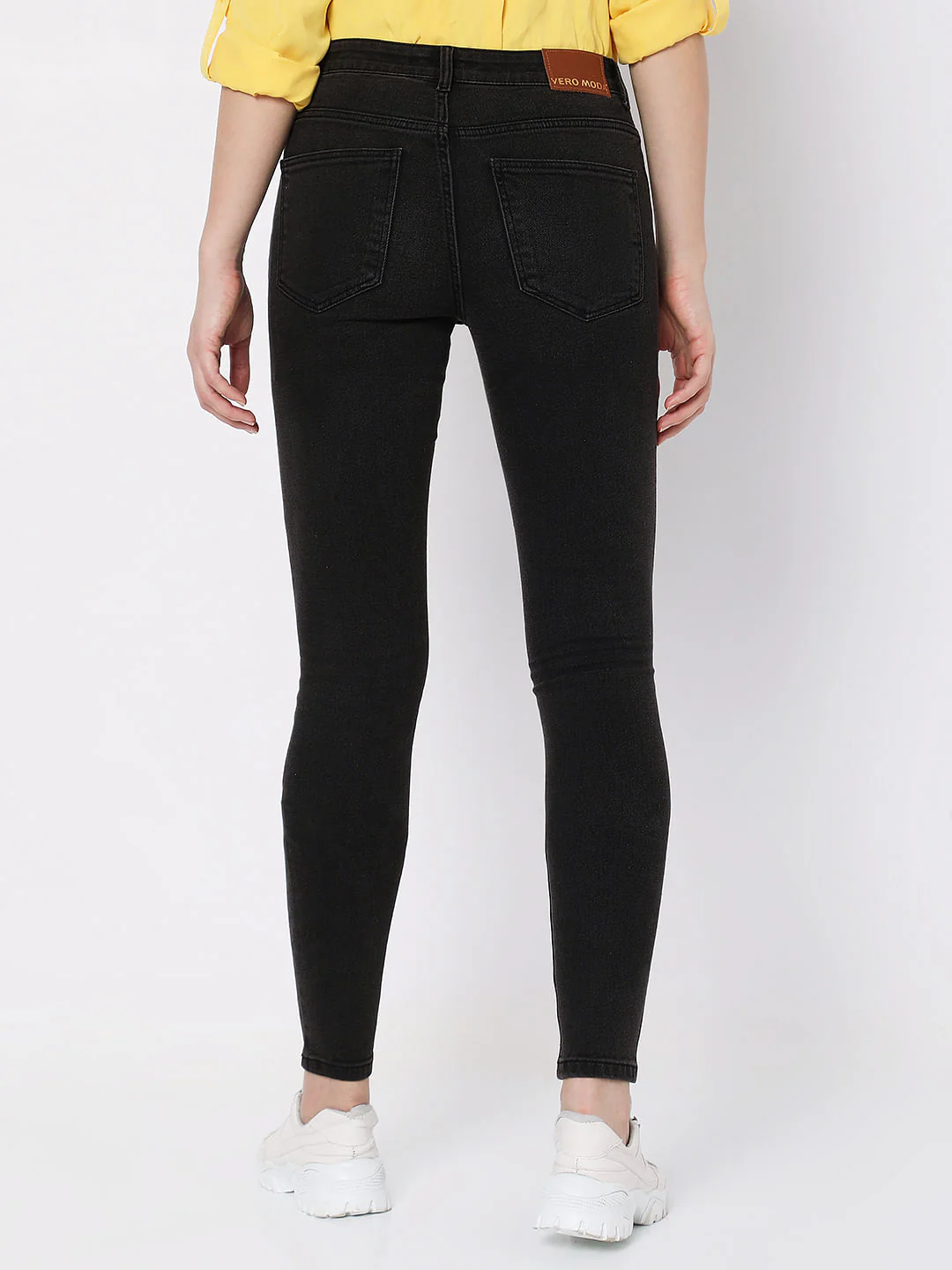 Charcoal Grey Mid Rise Wendy Skinny Jeans - Image 3