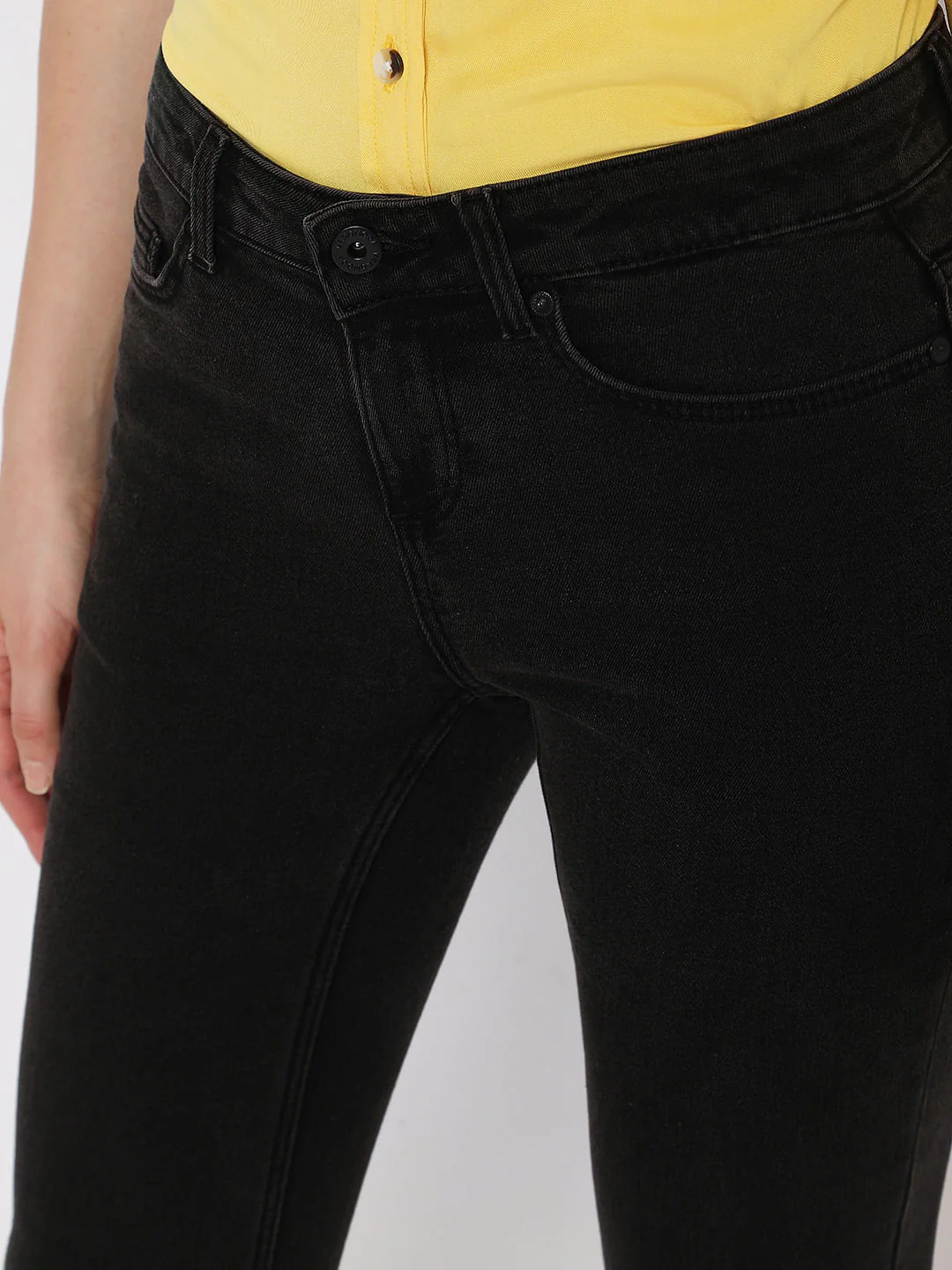 Charcoal Grey Mid Rise Wendy Skinny Jeans - Image 4