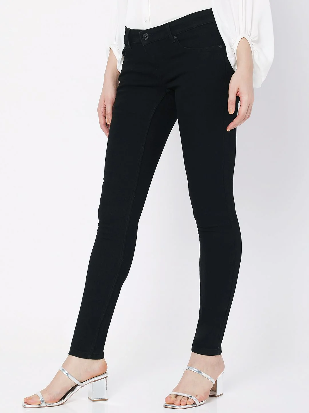 Black Low Rise Wendy Skinny Jeans - Image 2