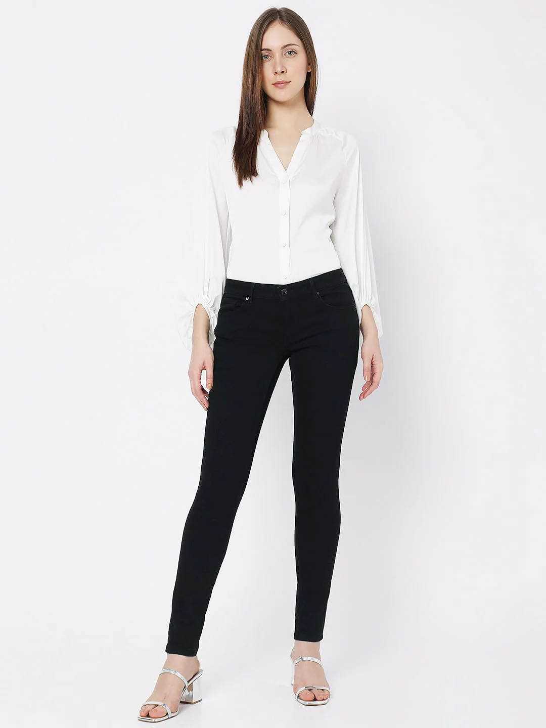 Black Low Rise Wendy Skinny Jeans - Image 5