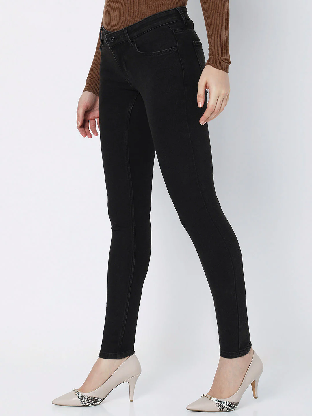 Dark Grey Low Rise Wendy Skinny Jeans - Image 2