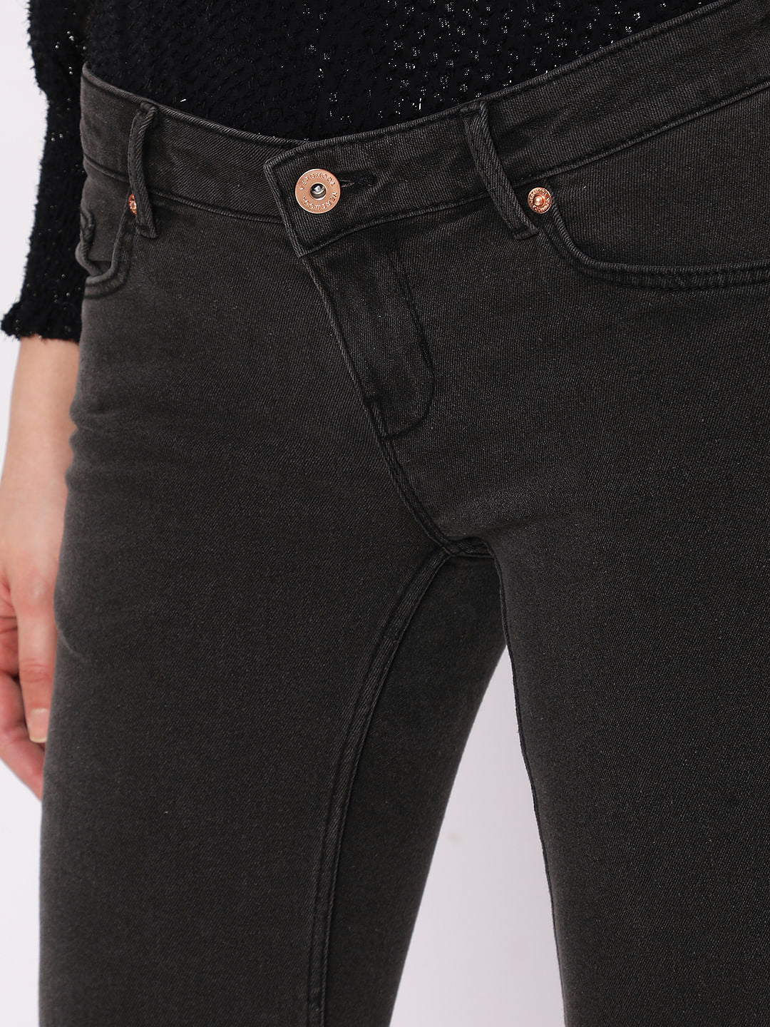 Grey Low Rise Wendy Skinny Jeans - Image 4