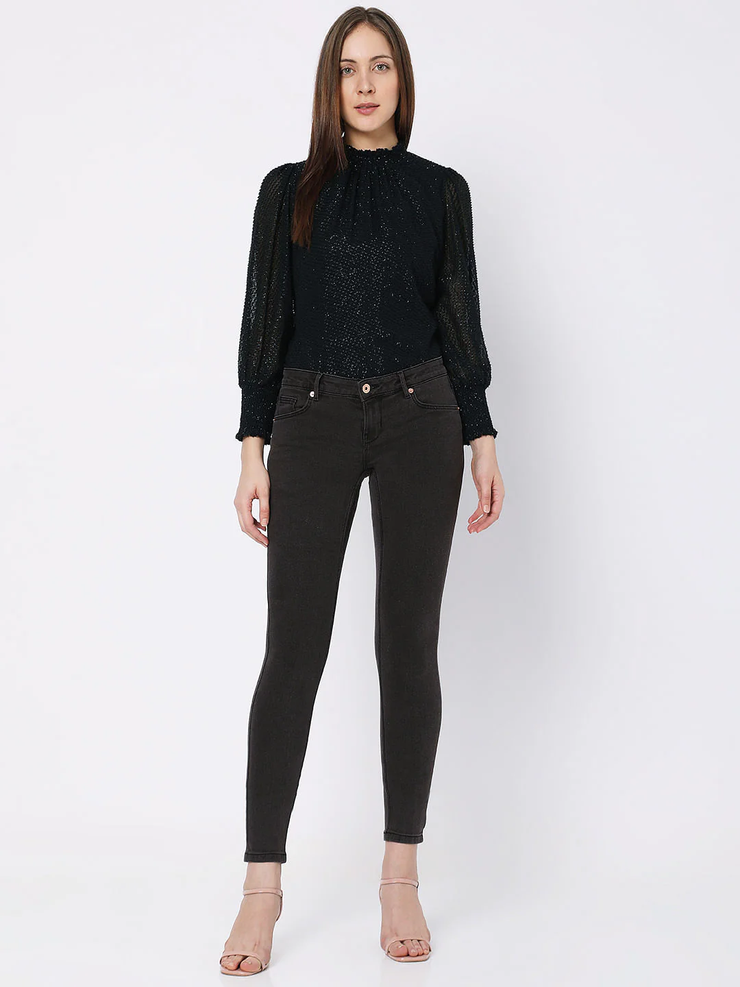 Grey Low Rise Wendy Skinny Jeans - Image 5