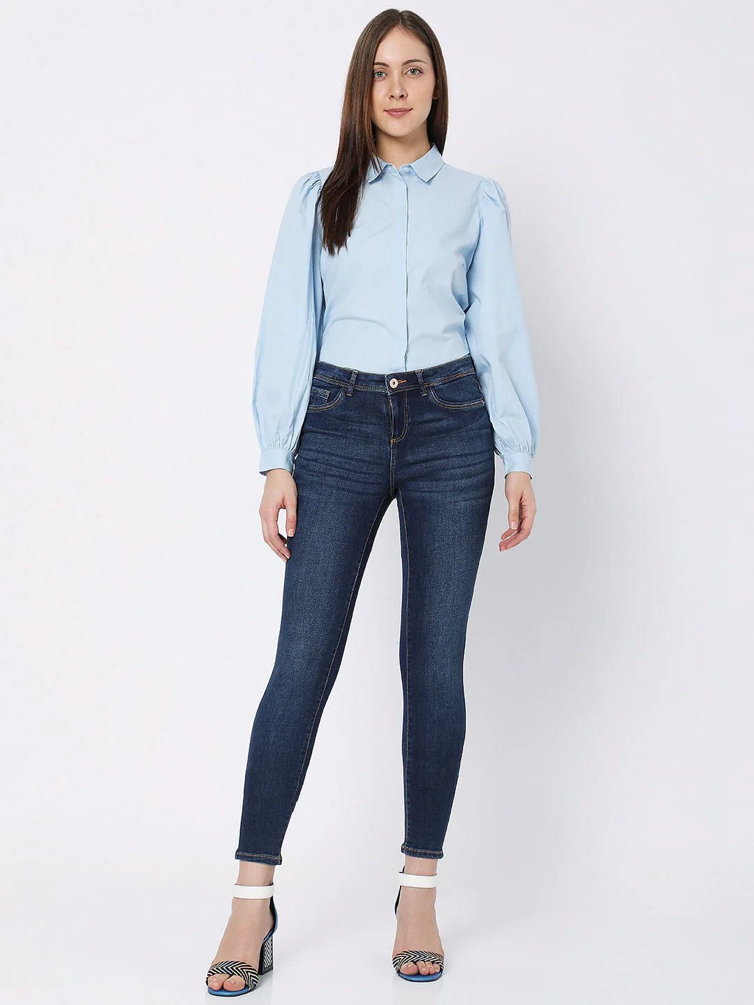 Dark Blue Mid Rise Wendy Skinny Jeans - Image 5
