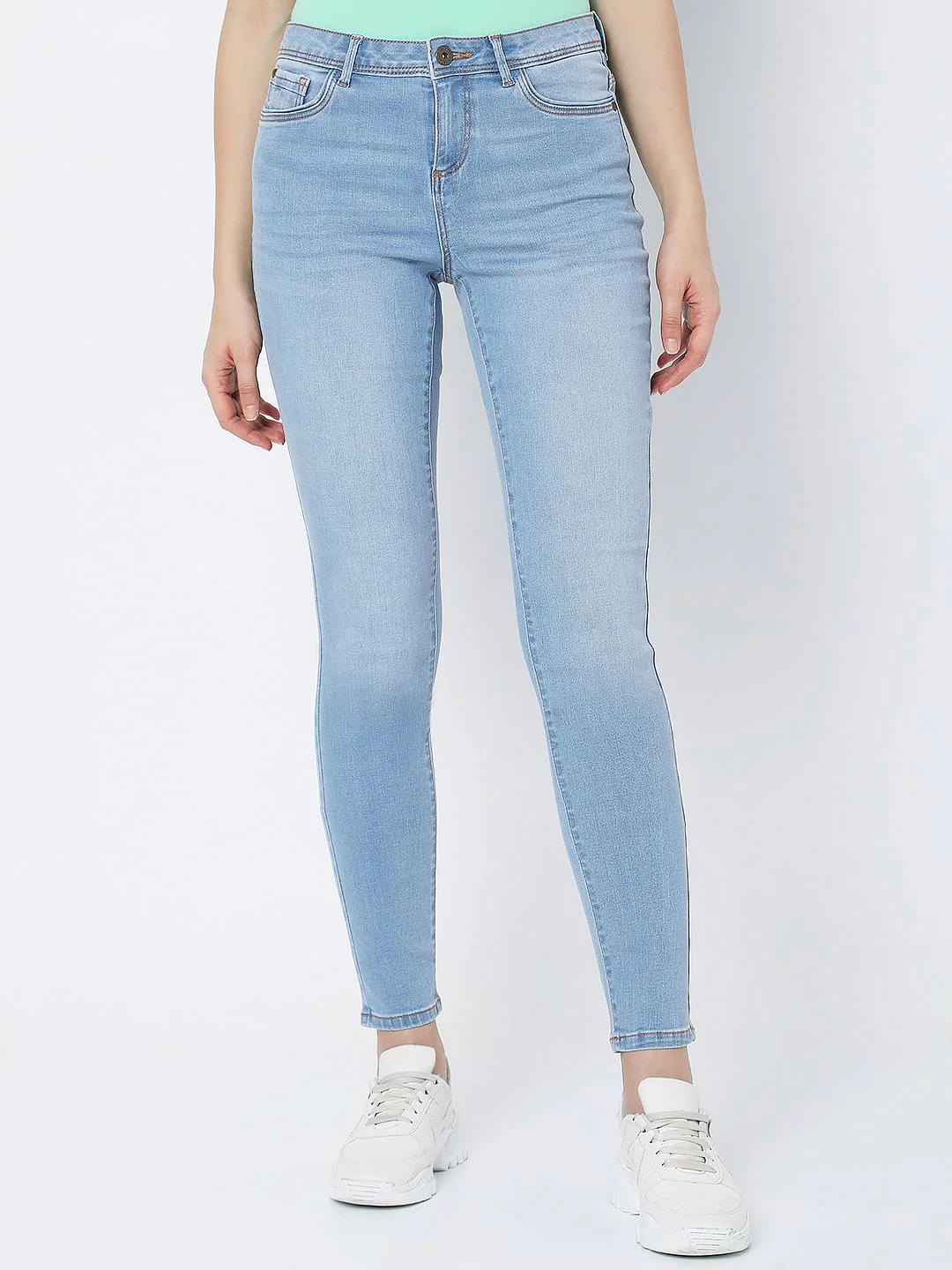 Light Blue Mid Rise Wendy Skinny Jeans