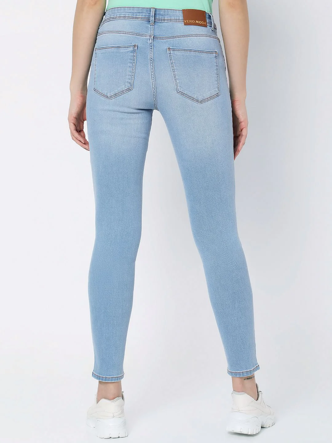 Light Blue Mid Rise Wendy Skinny Jeans - Image 3