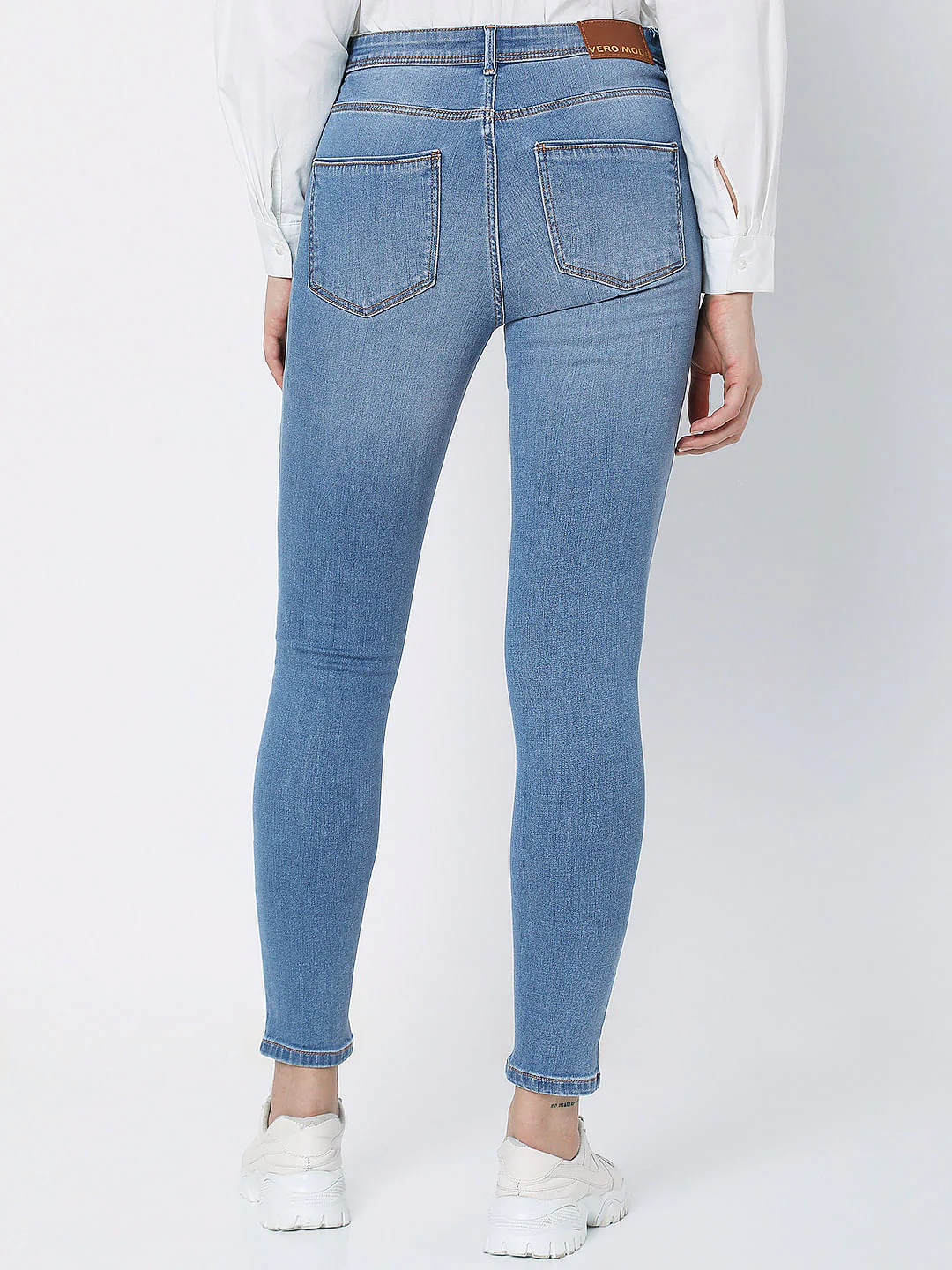 Blue Mid Rise Wendy Skinny Jeans - Image 3