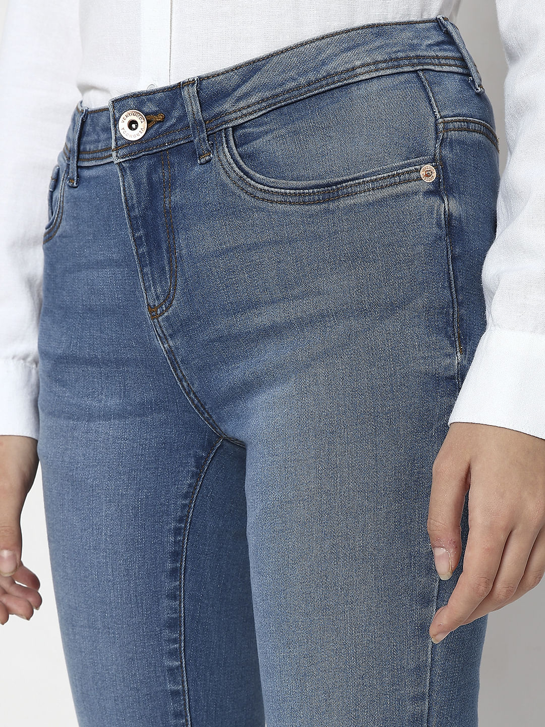 Blue Mid Rise Wendy Skinny Fit Jeans - Image 8