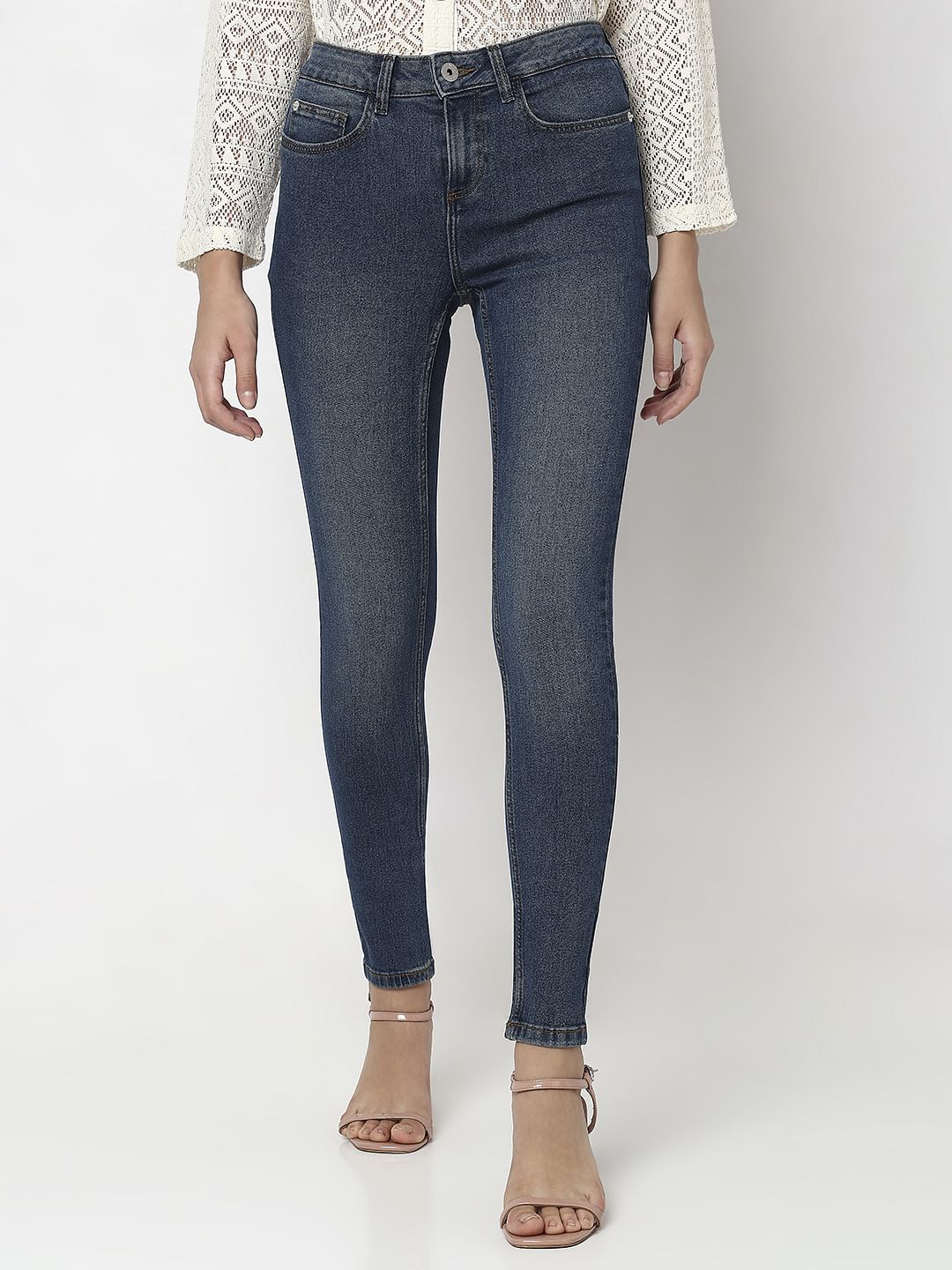 Blue Mid Rise Wendy Skinny Fit Jeans - Image 2