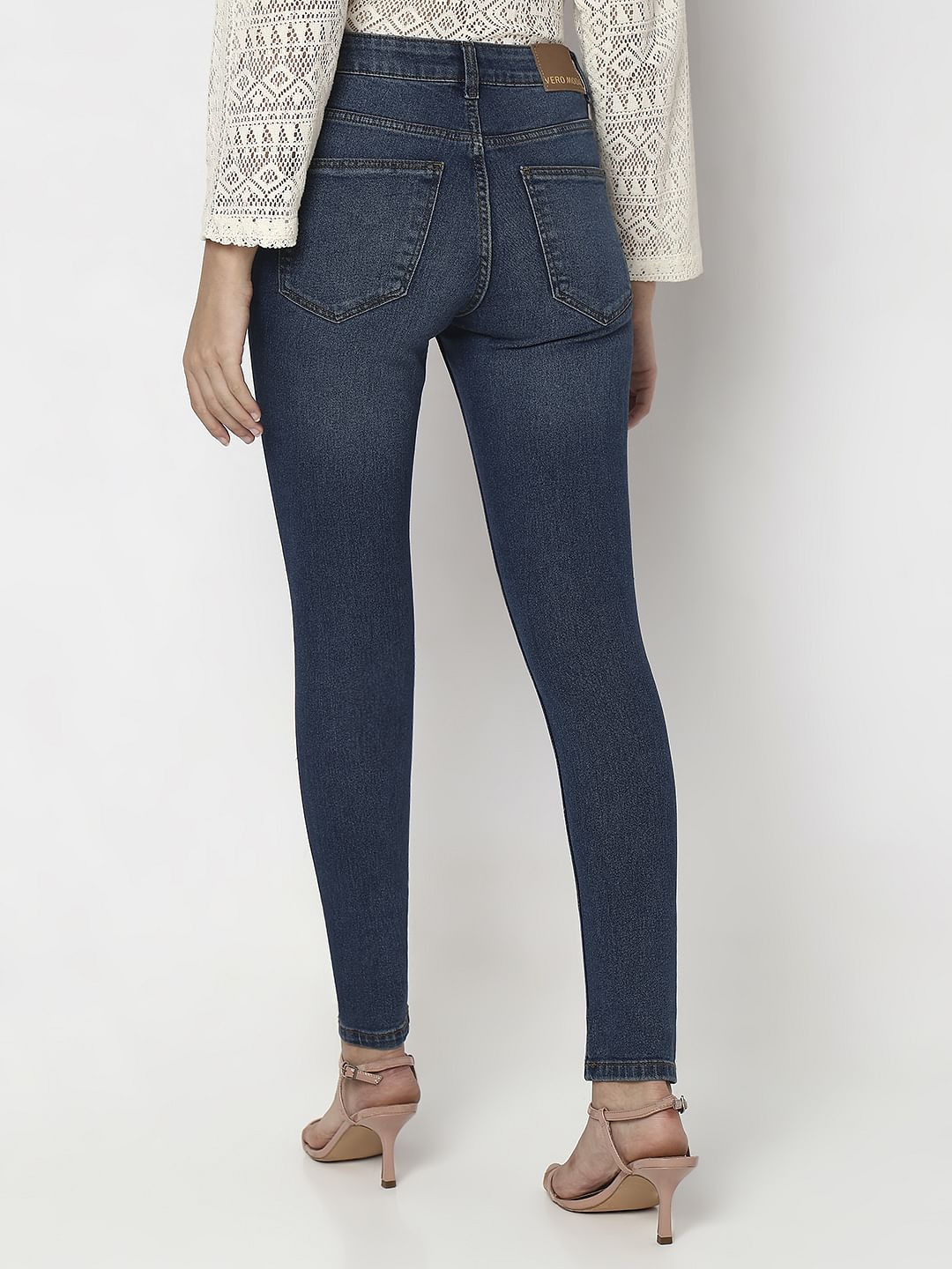Blue Mid Rise Wendy Skinny Fit Jeans - Image 4