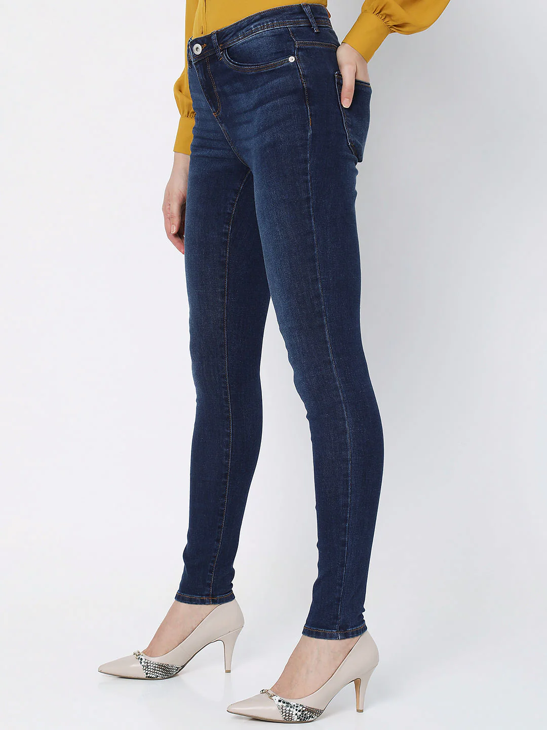Blue Mid Rise Wendy Skinny Jeans - Image 2