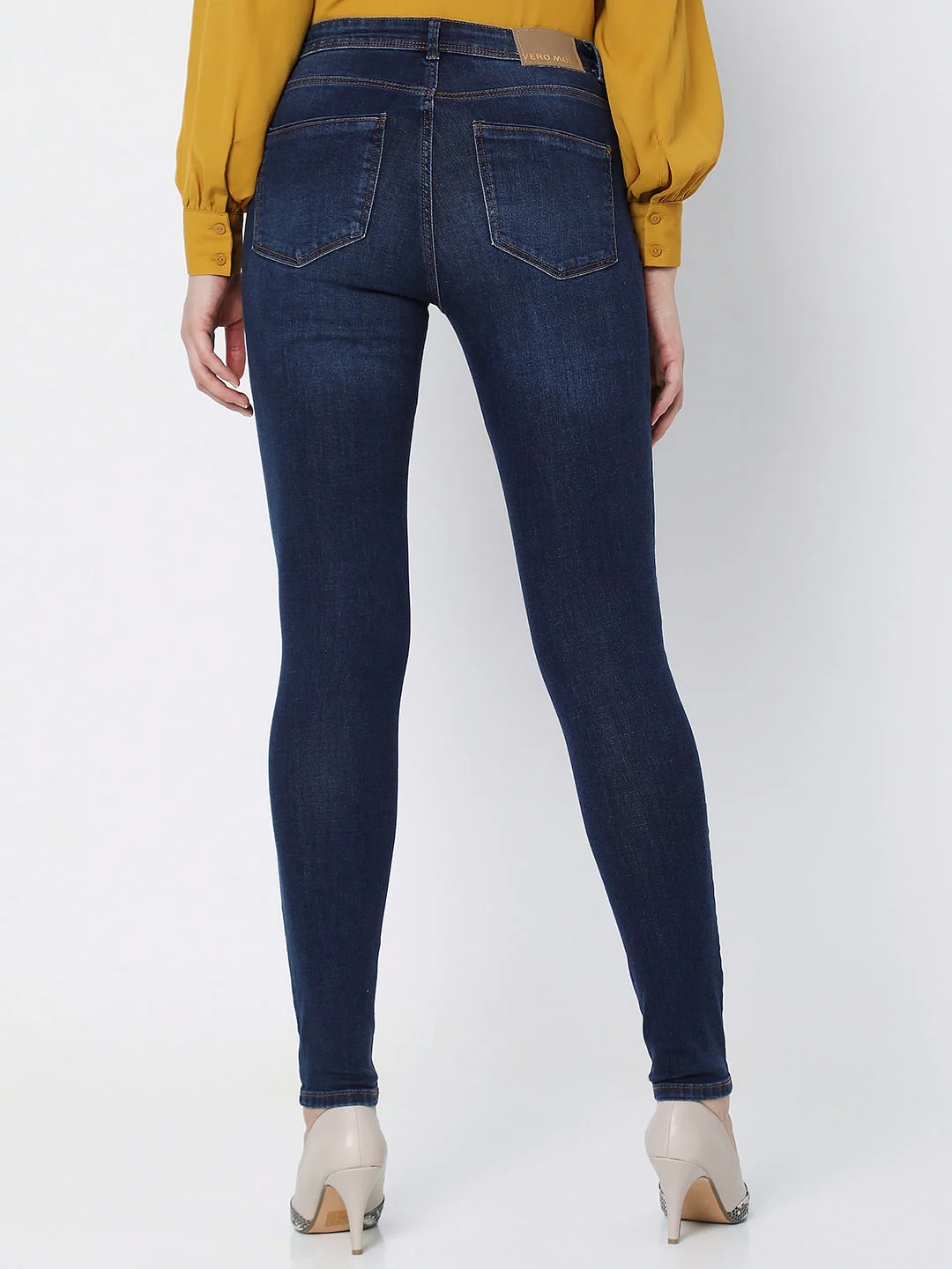 Blue Mid Rise Wendy Skinny Jeans - Image 3