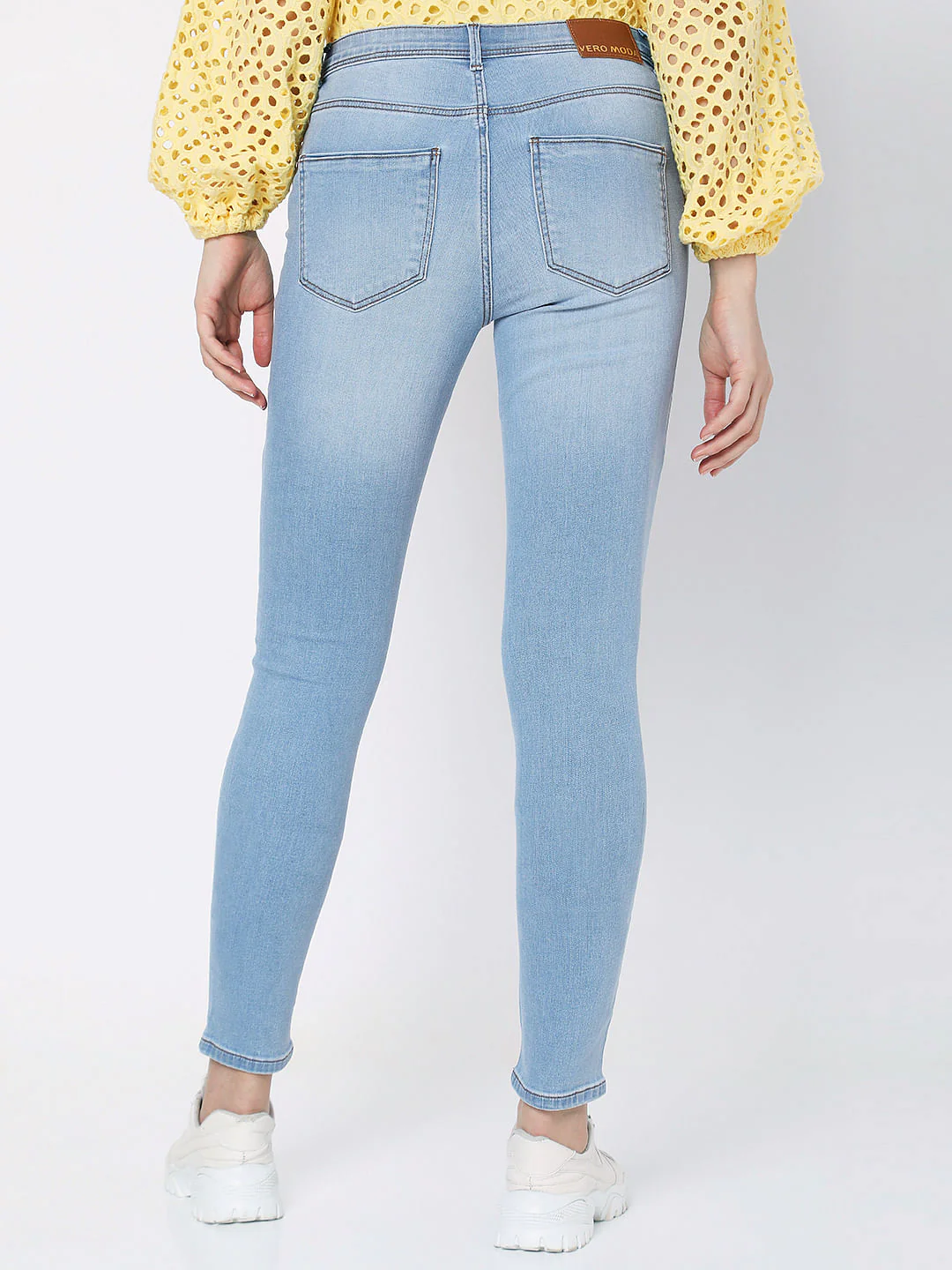 Light Blue Mid Rise Wendy Skinny Jeans - Image 3