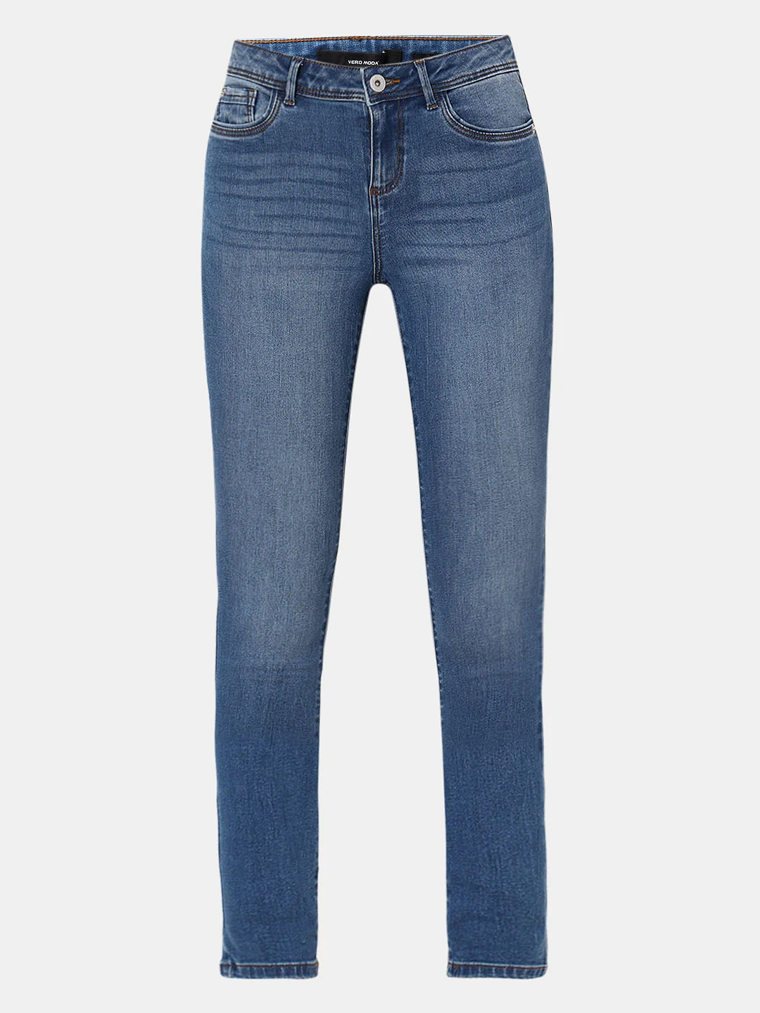 Blue Mid Rise Washed Wendy Skinny Jeans - Image 6