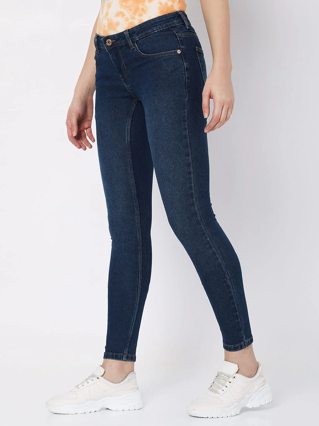 Dark Blue Low Rise Wendy Skinny Jeans - Image 2