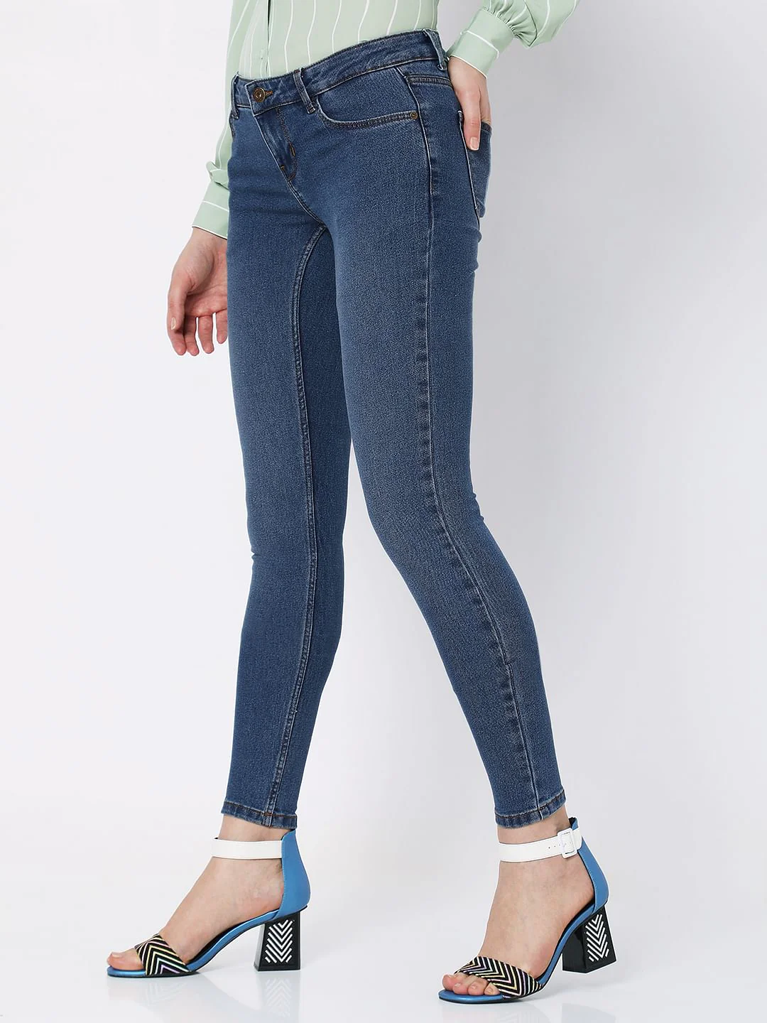 Blue Low Rise Wendy Skinny Jeans - Image 2