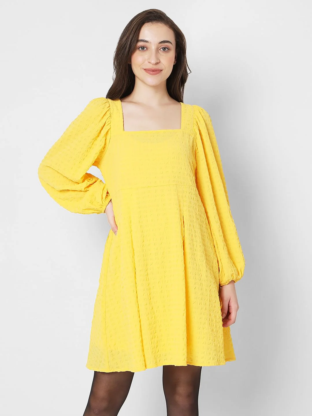 Yellow Fit & Flare Dress - Image 2