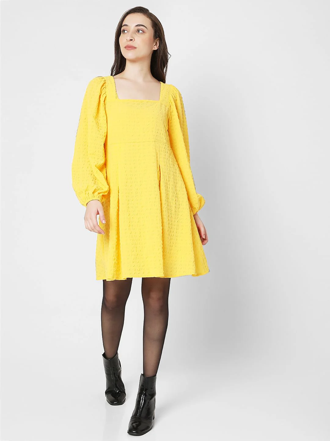 Yellow Fit & Flare Dress - Image 5