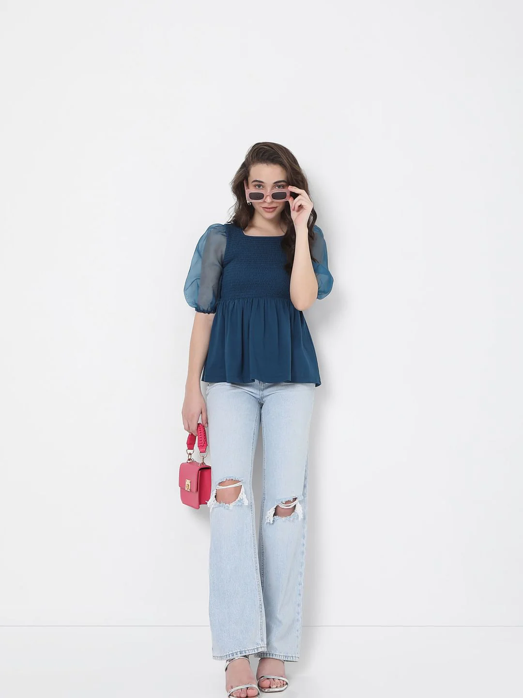 Blue Smock Top