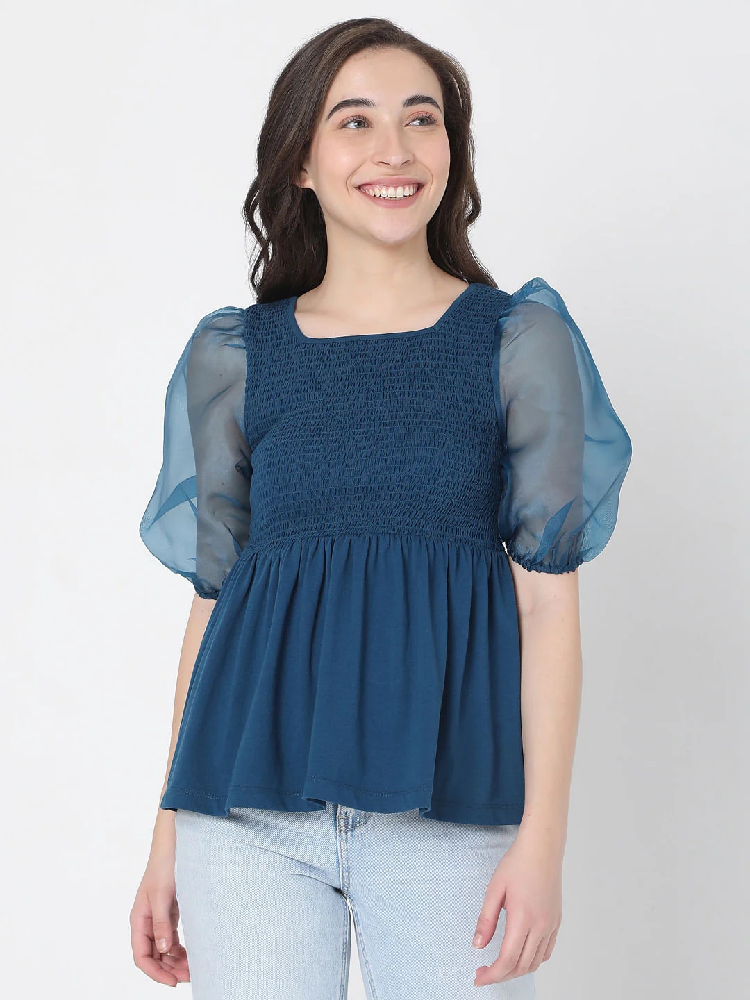 Blue Smock Top - Image 2