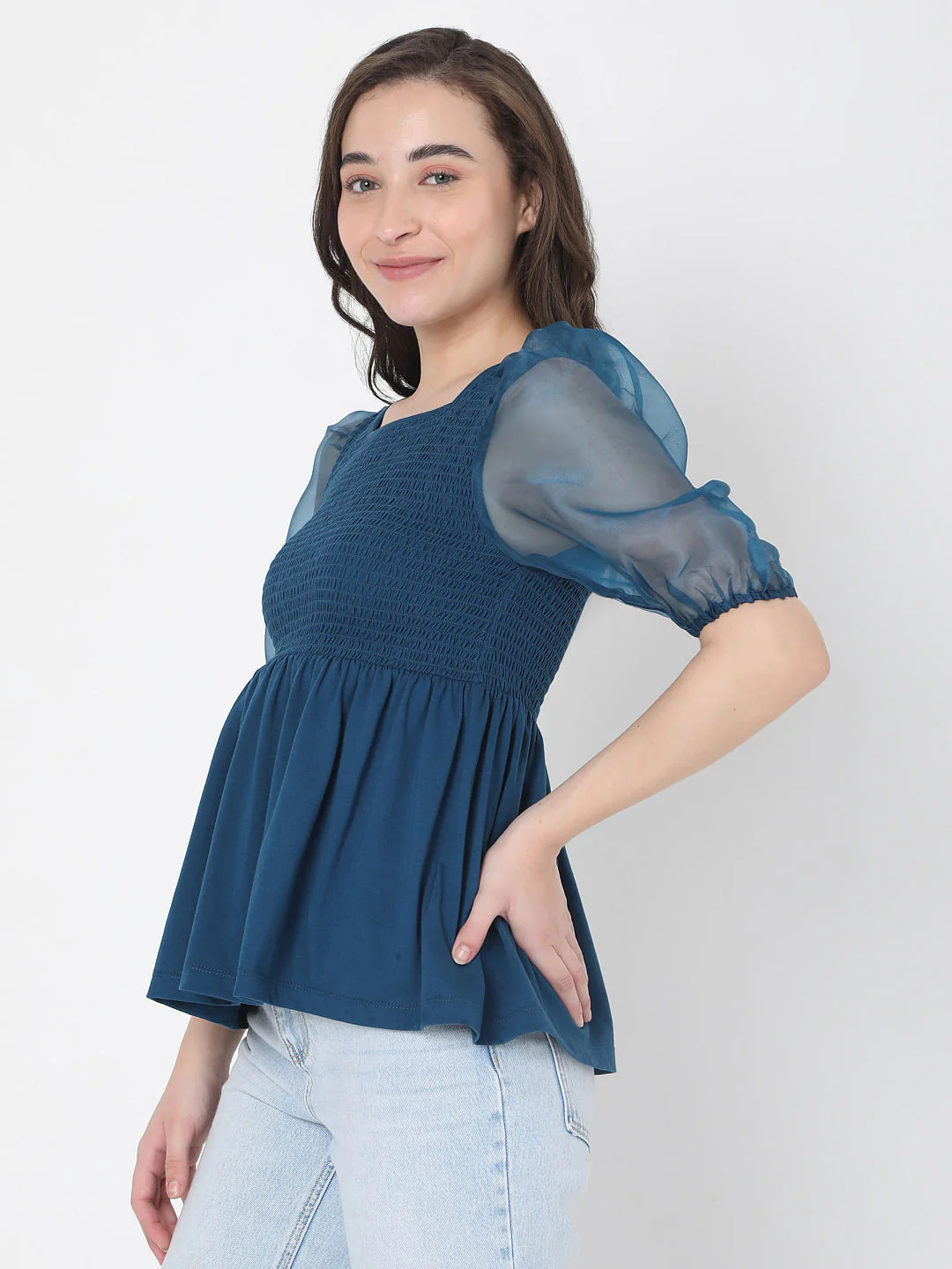Blue Smock Top - Image 3