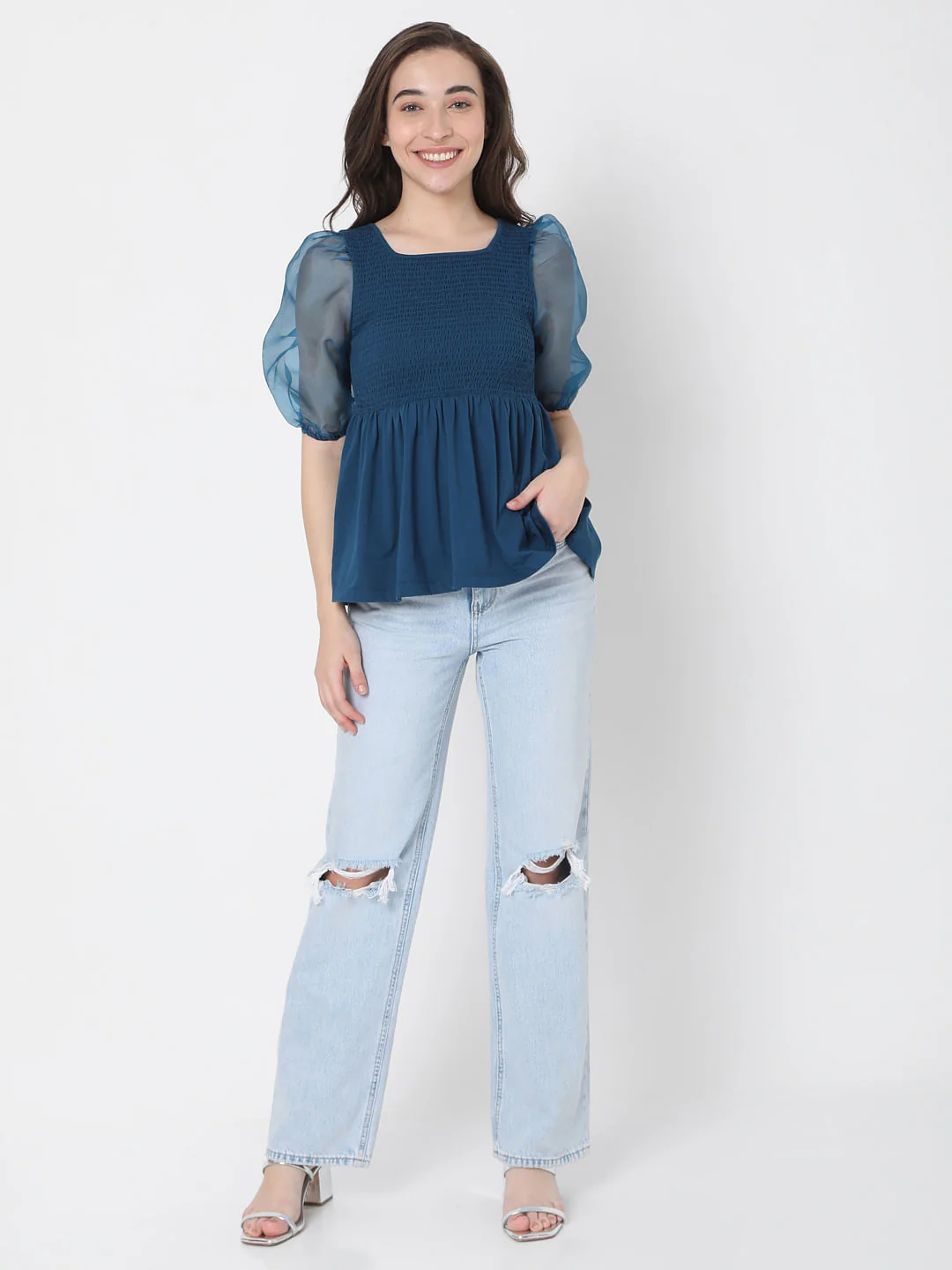 Blue Smock Top - Image 5