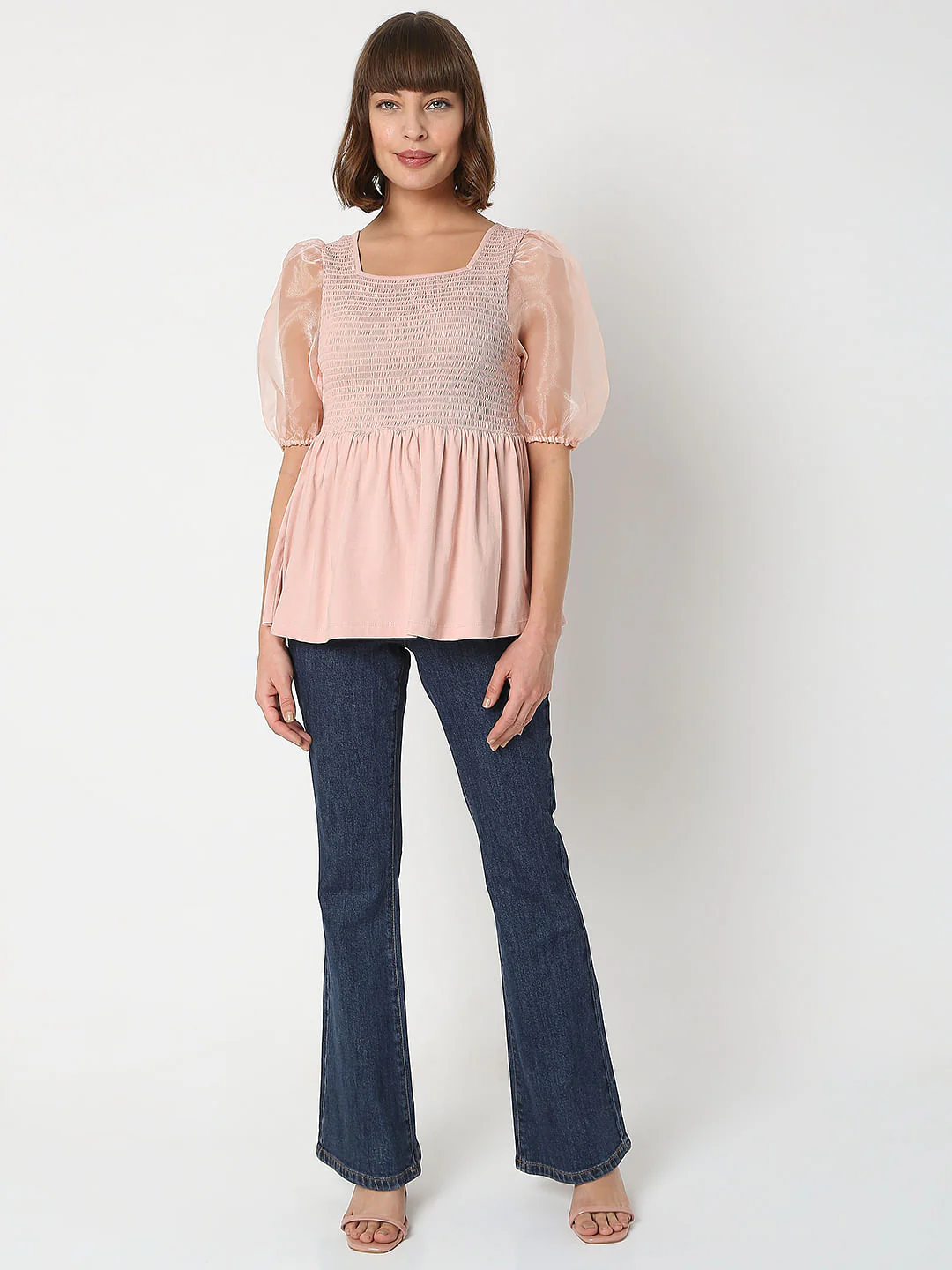 Pink Organza Sleeves Top - Image 5