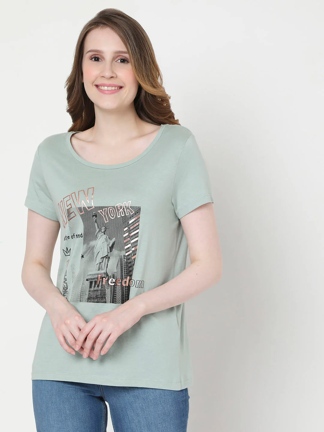 Green Graphic Print T-Shirt - Image 2